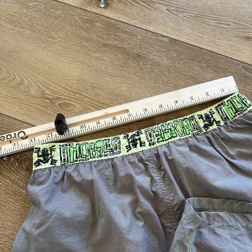 Vintage Hobie‎ Swim Trunks Men's S Gray Neon 90s 80s Surf Skate